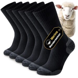 Niorasen Merino Wandersocken Herren Damen, 3 Paar Outdoor Trekkingsocken, Merinowolle Sportsocken Laufsocken Sneakersocken Atmungsaktiv Dicke Thermosocken für Herren Damen