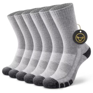 YouShow Merino Wandersocken Herren Damen Gepolstert Anti-Blasen Thermo Outdoor Trekking Socken 50% Merinowolle Socken Unisex 3 Paar Grau 39-42