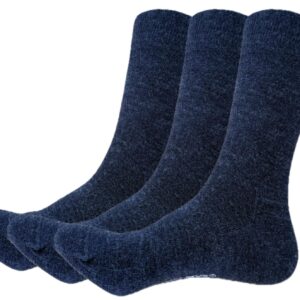 ULLMYS Herren Merino Wollsocken – 98% Naturfasern, davon 80% Merino Wolle für Komfort im Alltag & Business, aus Europa – Navy, 3 Paar, Größe 39/42