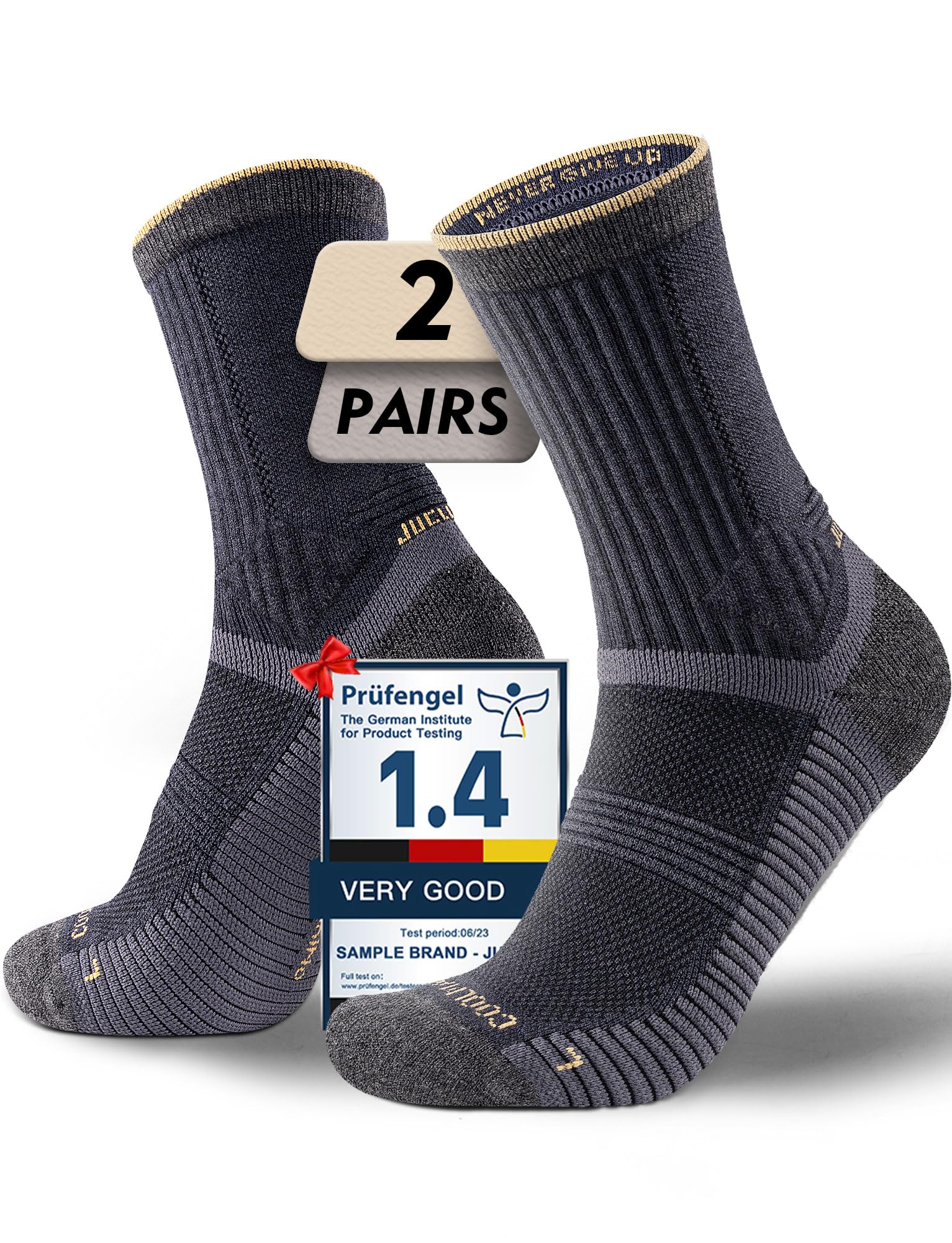 Juclise Sommerliche Merinowolle Wandersocken für Herren mit Kompression Anti-Blasen-Polsterung atmungsaktiv anti-schweiß(42-47, Eclipse*2)