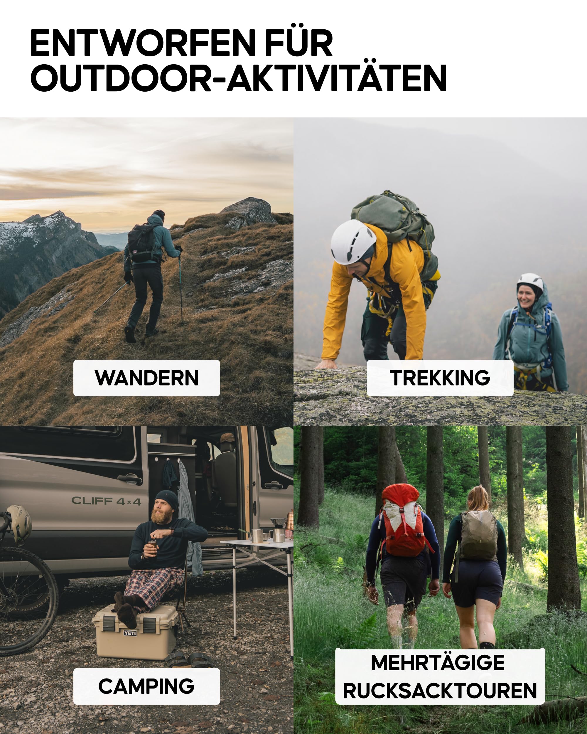 DANISH ENDURANCE Kurze Merinowolle Wandersocken, Atmungsaktiv, Leicht Gepolstert, Herren & Damen, 3 Paar, Schwarz, 43-47 - Image 4