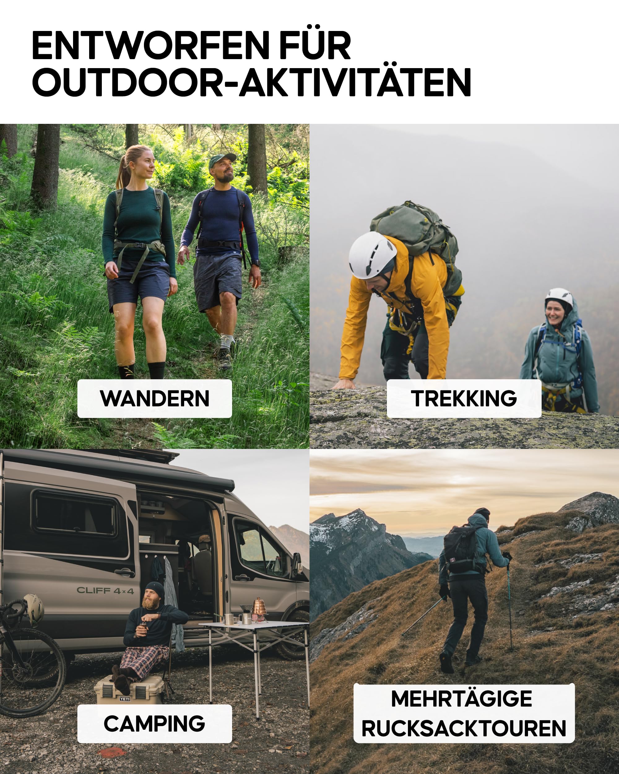 DANISH ENDURANCE Leichte Merinowolle Wandersocken, Arbeitssocken, Atmungsaktiv, Herren & Damen, 3 & 5 Paar, Schwarz, 43-47 - Image 4