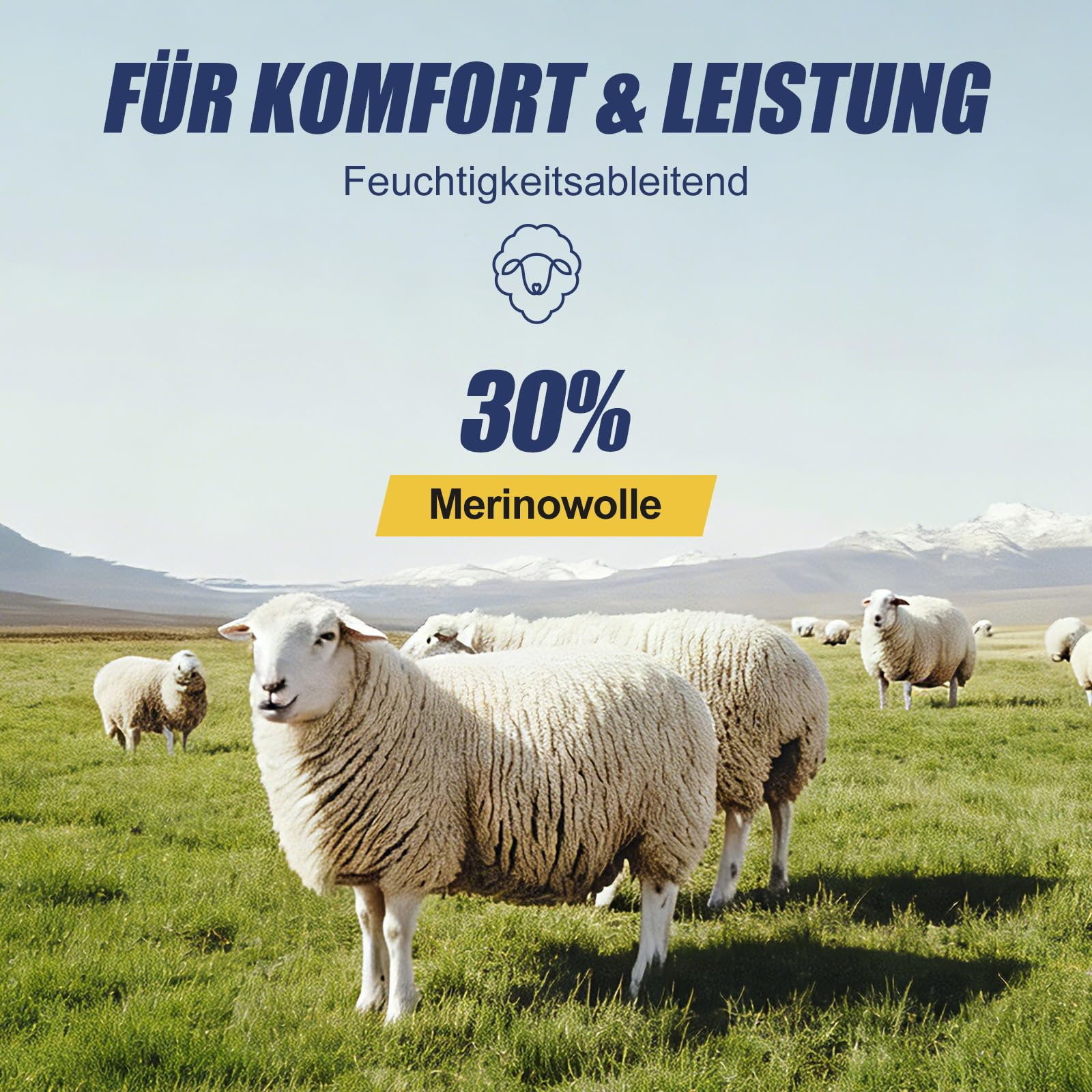 Niofind Merino Wandersocken Damen Herren, Atmungsaktiv Quarter Sneaker Socken Wollsocken, Gepolstert Laufsocken Kurze Sportsocken für Alltag Sport Outdoor 6 Paar - Image 3