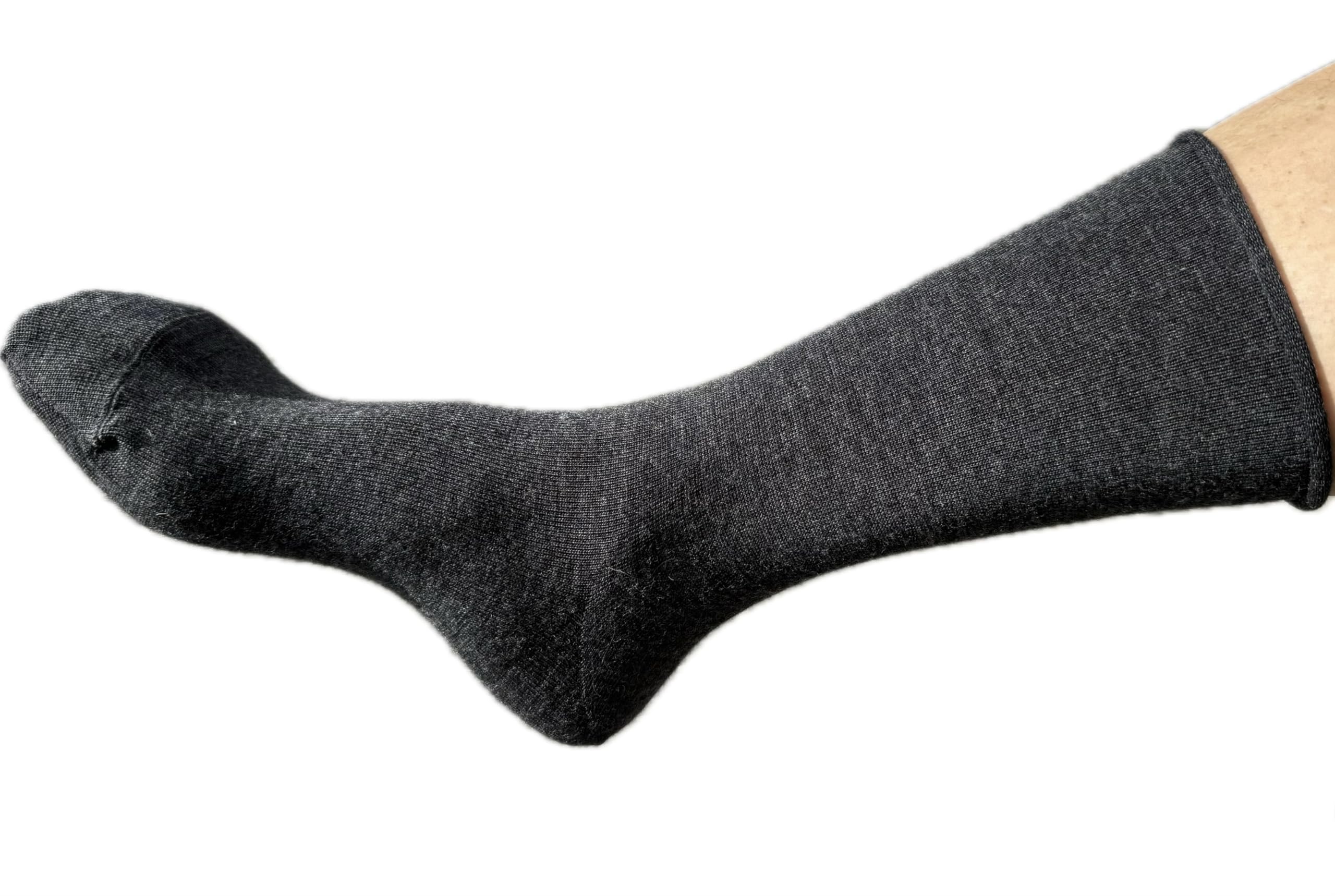 ULLMYS Damen Merino Wollsocken – 98% Naturfasern, davon 80% Merino Wolle und Offenem Rand für optimalen Komfort, aus Europa – Dunkelgrau, 3 Paar Größe 39/42 - Image 2