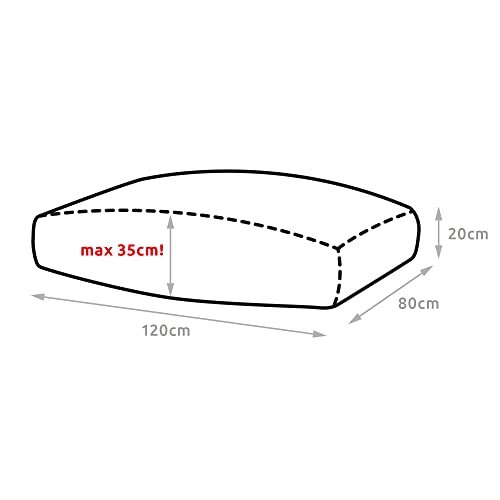 Spatium Jumbo XXL Palettenkissen Set abnehmbar Bezug wasserdicht gesteppt Palettenpolster Palettenauflage Palettensofa (Beige, Sitzkissen 120x80x20)