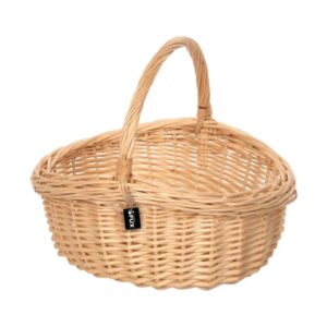 Handkorb Weide oval gross geflochten Allzweckkorb Einkaufskorb 42x37cm