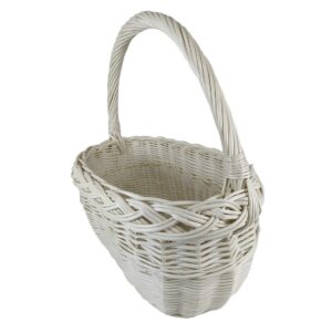 Korbwarenkorb Korb für Obst - Gemüse oder Pilze Picknickkorb - Bleached 39 x 24 / H 24/42 cm