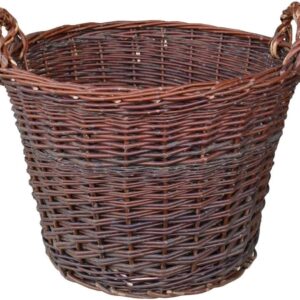 Kartoffelkorb Ø 60cm Weidenkorb Erntekorb Kaminholzkorb Obstkorb Füllkorb Kiepe Braun