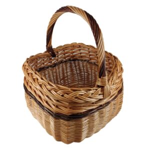 Korbwarenkorb Korb für Obst - Gemüse oder Pilze Picknickkorb - Naturgeflecht 32 x 30 / H 24/40 cm
