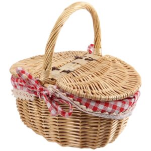 Wicker Picknick Korb Haus mit Deckel und & für Picknicks, Partys und Abende
