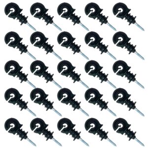 100x Weidezaun Isolatoren mit Holzgewinde 6 mm – Elektrozaun Isolator für Draht, Litze & Seil, Pastuch Zubehör