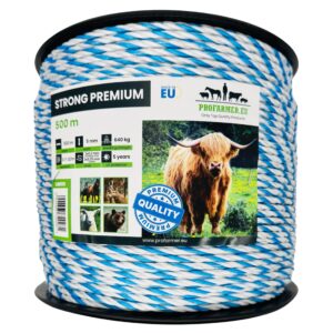 Weidezaun Litze 500m – Elektrozaun Seil 5mm mit Kupfer & Edelstahl Leitern – hohe Leitfähigkeit, UV-beständig, reißfest bis 640kg – ideal für Pferde, Rinder, Wildabwehr