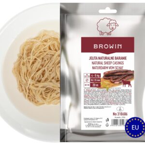 BROWIN® Schafsaitling 18/20 mm 20 Meter in Premiumqualität | Schafsdarm für Wurst | Premium Naturdarm für die Herstellung selbstgemachter Würstchen, Wacholderwurst, Weißwurst, Bratwurst
