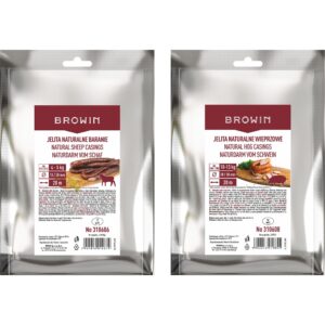 BROWIN® Naturdarm Set 310614 | Schweinedärme 28/30 mm und Schafdärme 18/20 mm Premium Naturdarm für hausgemachte Wacholderwurst, Weißwurst, Bratwurst | 20 Meter | 10 bis 13 kg Fleisch