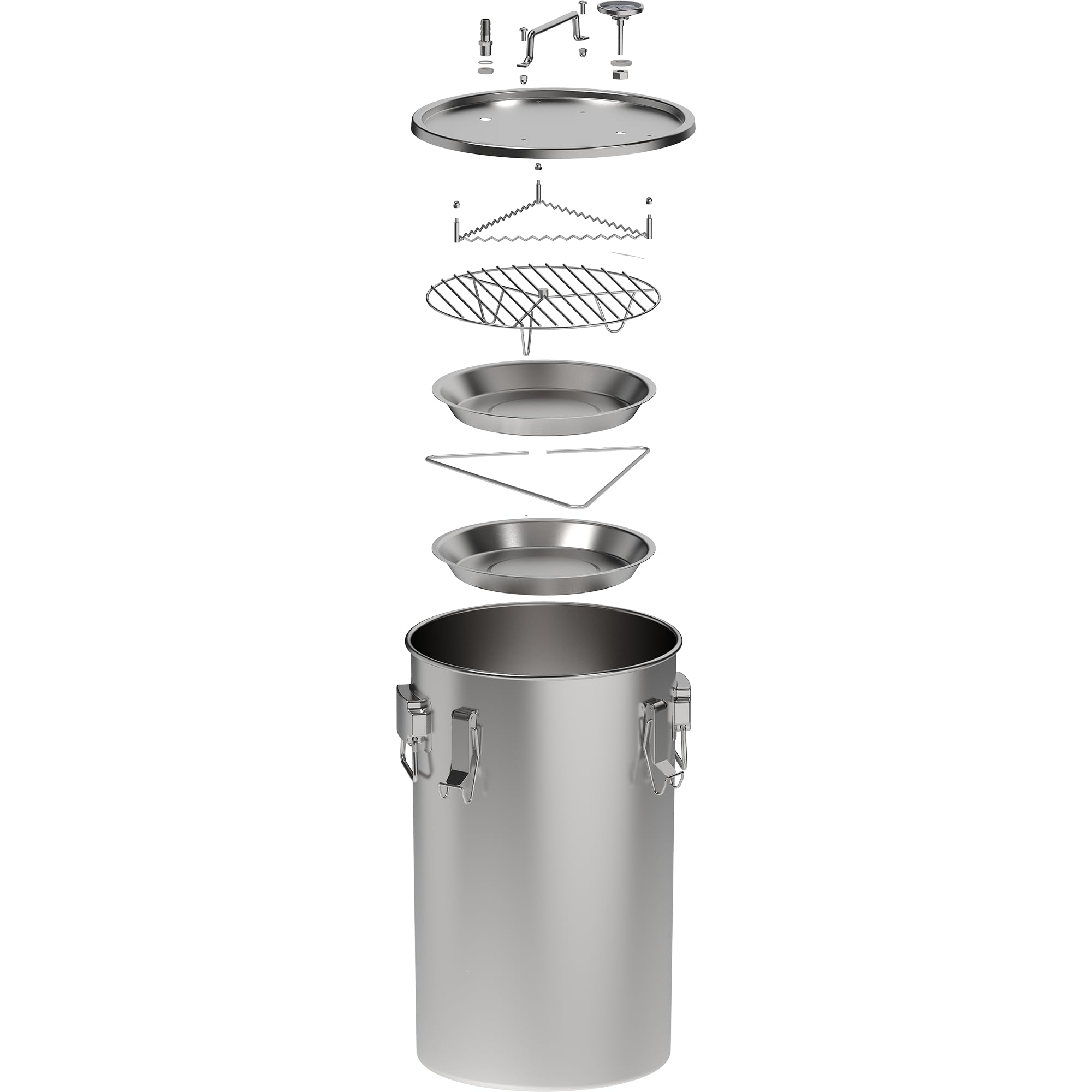BROWIN® Räucherofen im Topf 330150 | 35 Liter | Räucherkammer für Gasherde 50 cm hoch | 8kg Heimräucherofen Set mit Thermometer - Image 3